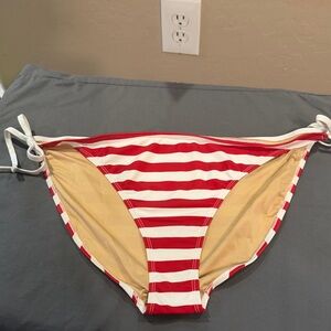 Old Navy Red and White Striped Bikini Bottom